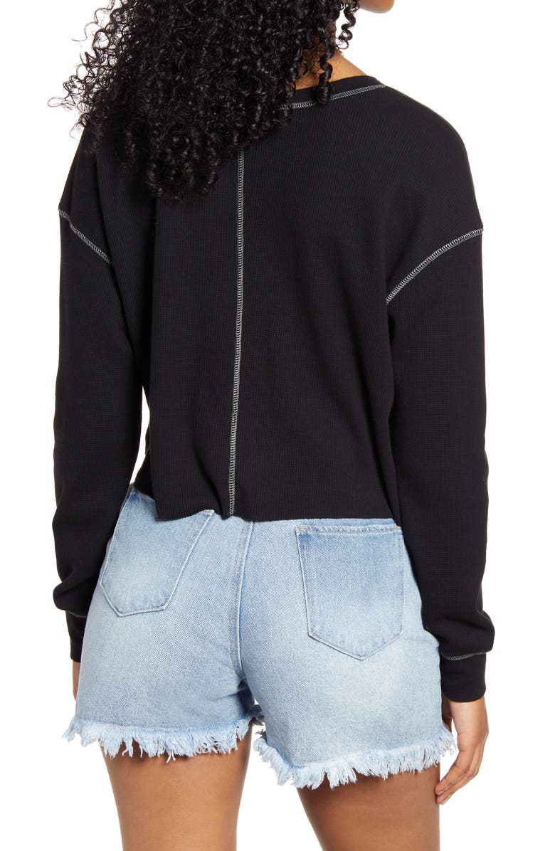 BP. Split Neck Thermal Crop Top, Alternate, color, 