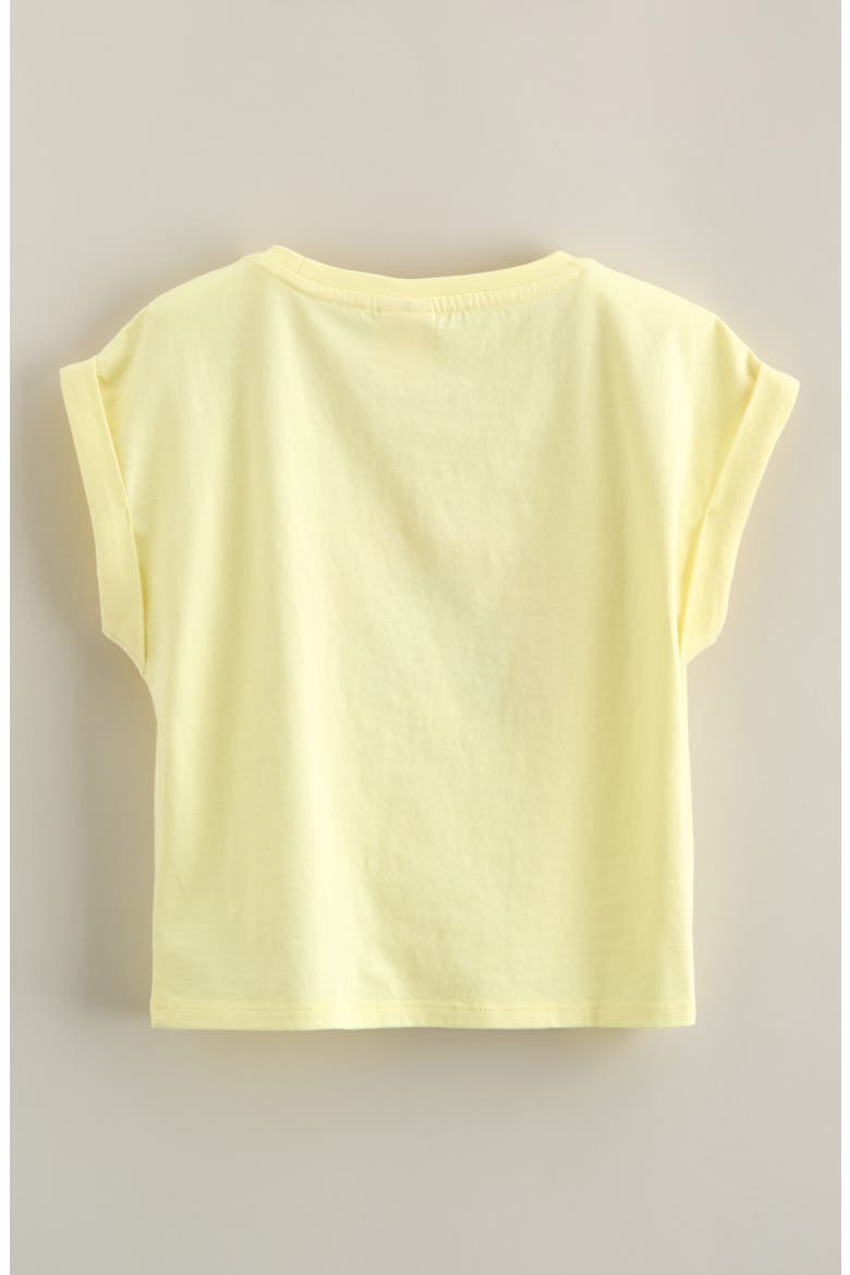 Kids' Cuffed Graphic T-Shirt, Alternate, color, YELLOW CANDLE SWEET RAINBOW