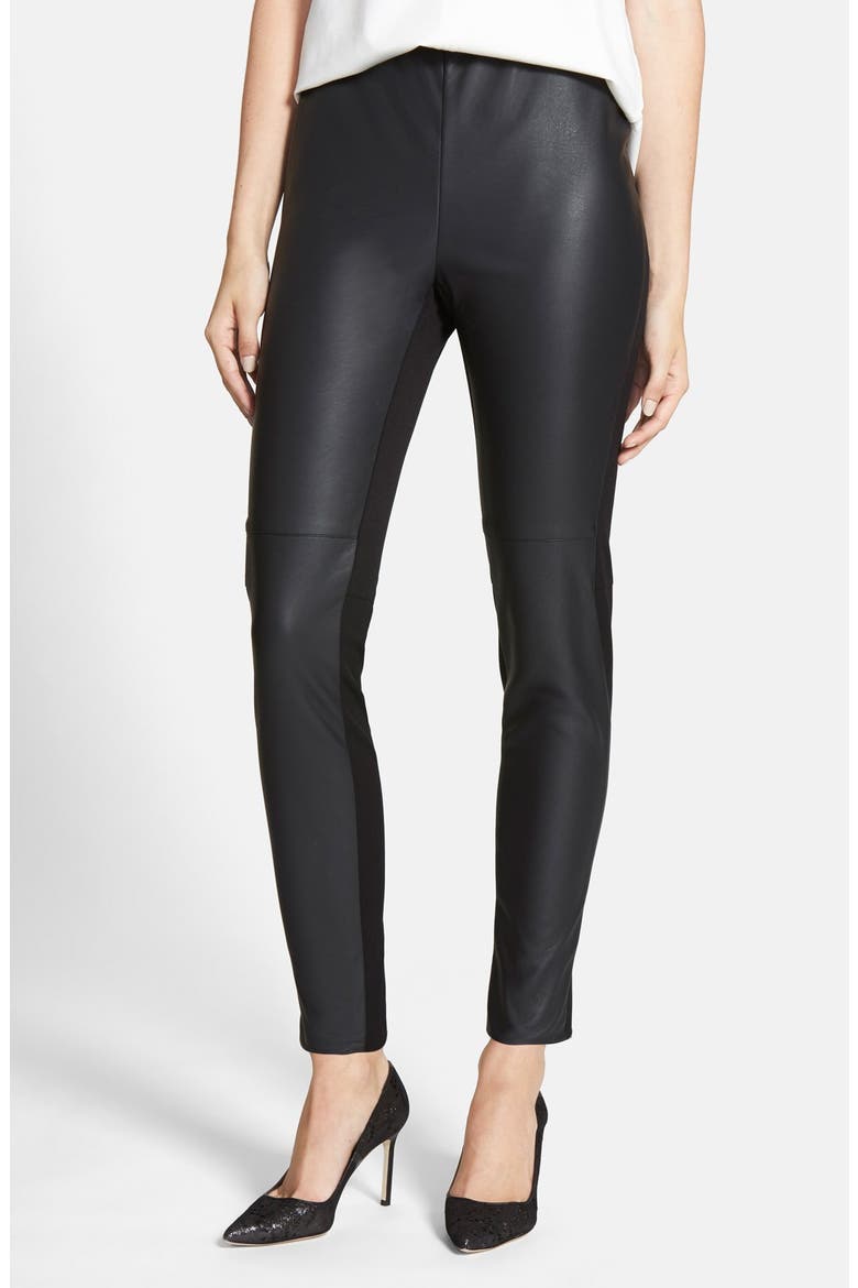 Mixed Media Leggings, Main, color, BLACK