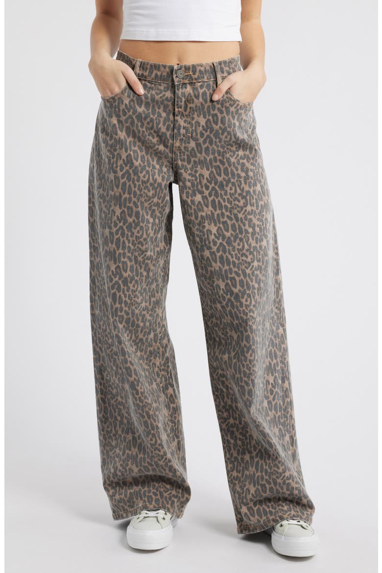 High Waist Baggy Wide Leg Jeans, Main, color, KHAKI