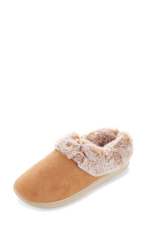 Slipper With Faux Fur Trim (Women's)