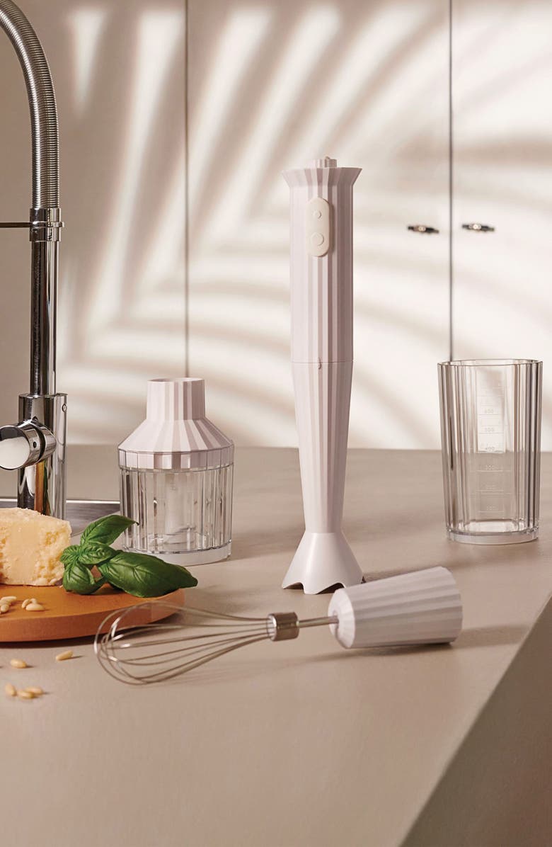 ALESSI Plissé Hand Blender Set, Alternate, color, White