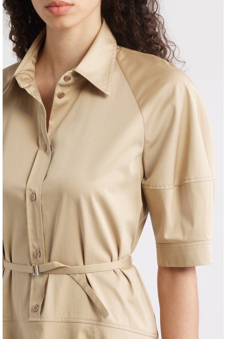 Delaurena Stretch Cotton Shirtdress, Alternate, color, MED BGE