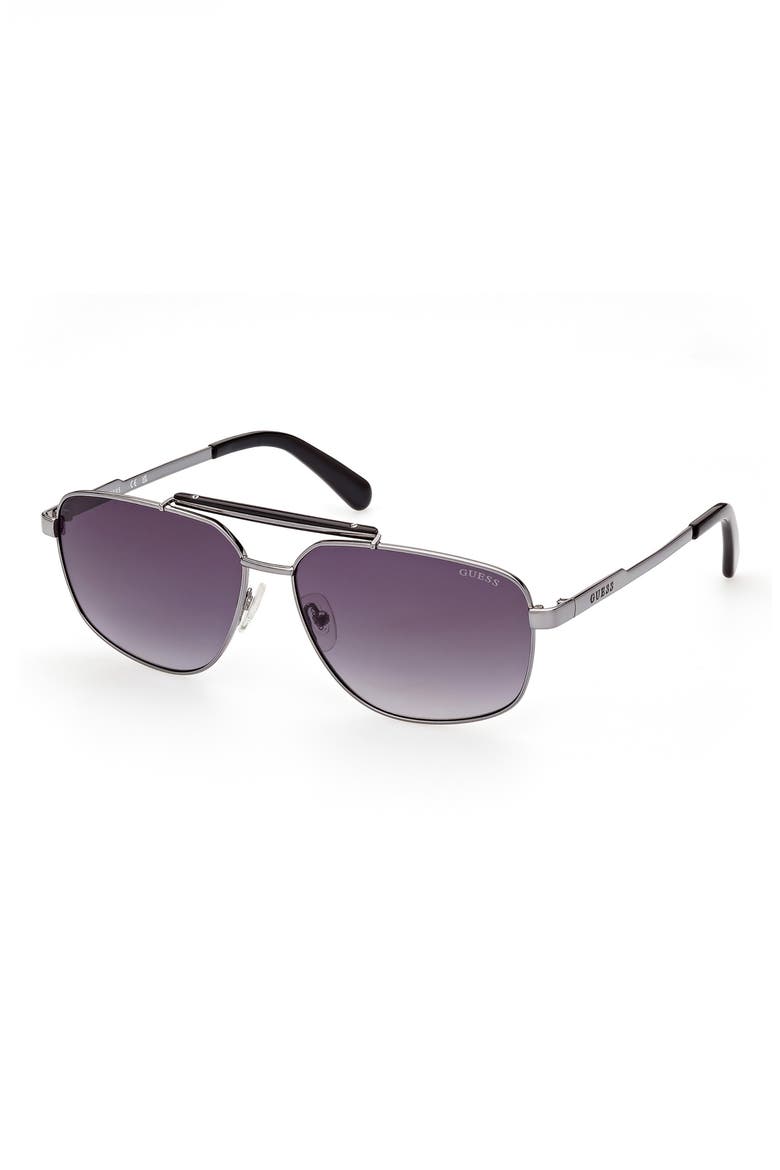 61mm Navigator Sunglasses, Main, color, SHNY DRK NICK / GRDNT SMK