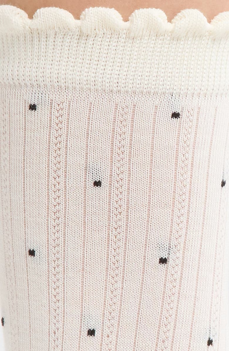 Casa Clara Martinique Polka Dot Crew Socks, Alternate, color, White