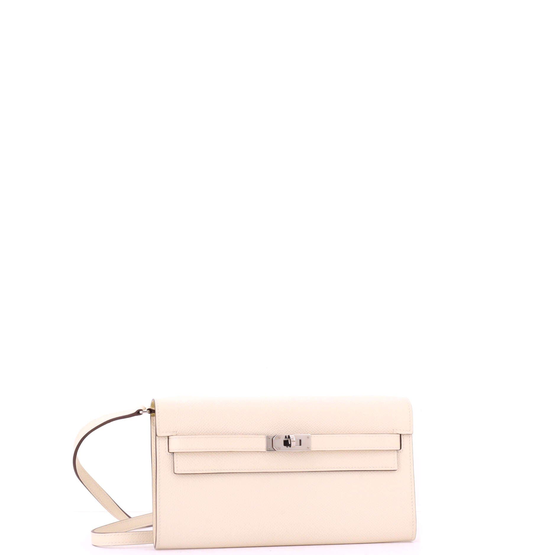 Pre-Owned Hermes Kelly To Go Wallet Verso Epsom, Alternate, color, Verso - Nata/Jaune Poussin