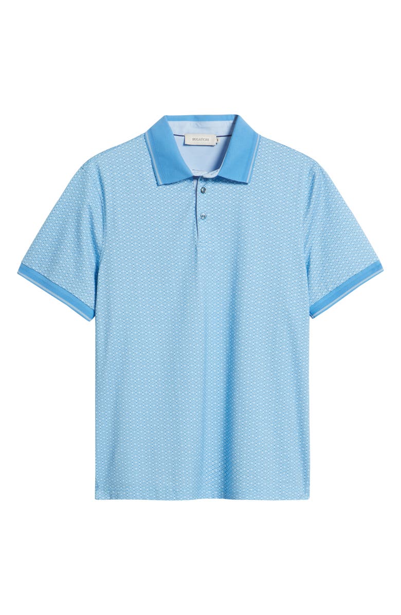 Bugatchi Vance OoohCotton<sup>®</sup> Geo Print Polo, Alternate, color, Azure