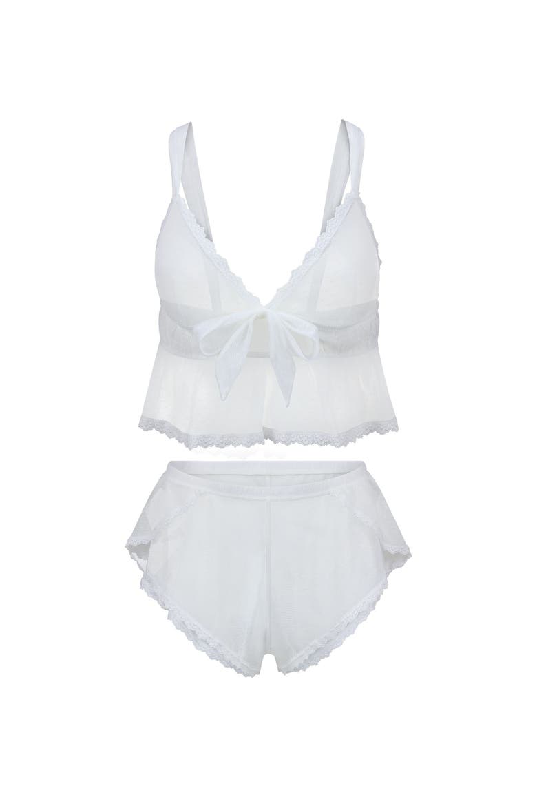 Betty Cami & Shorts Set Lingerie, Alternate, color, Bright White