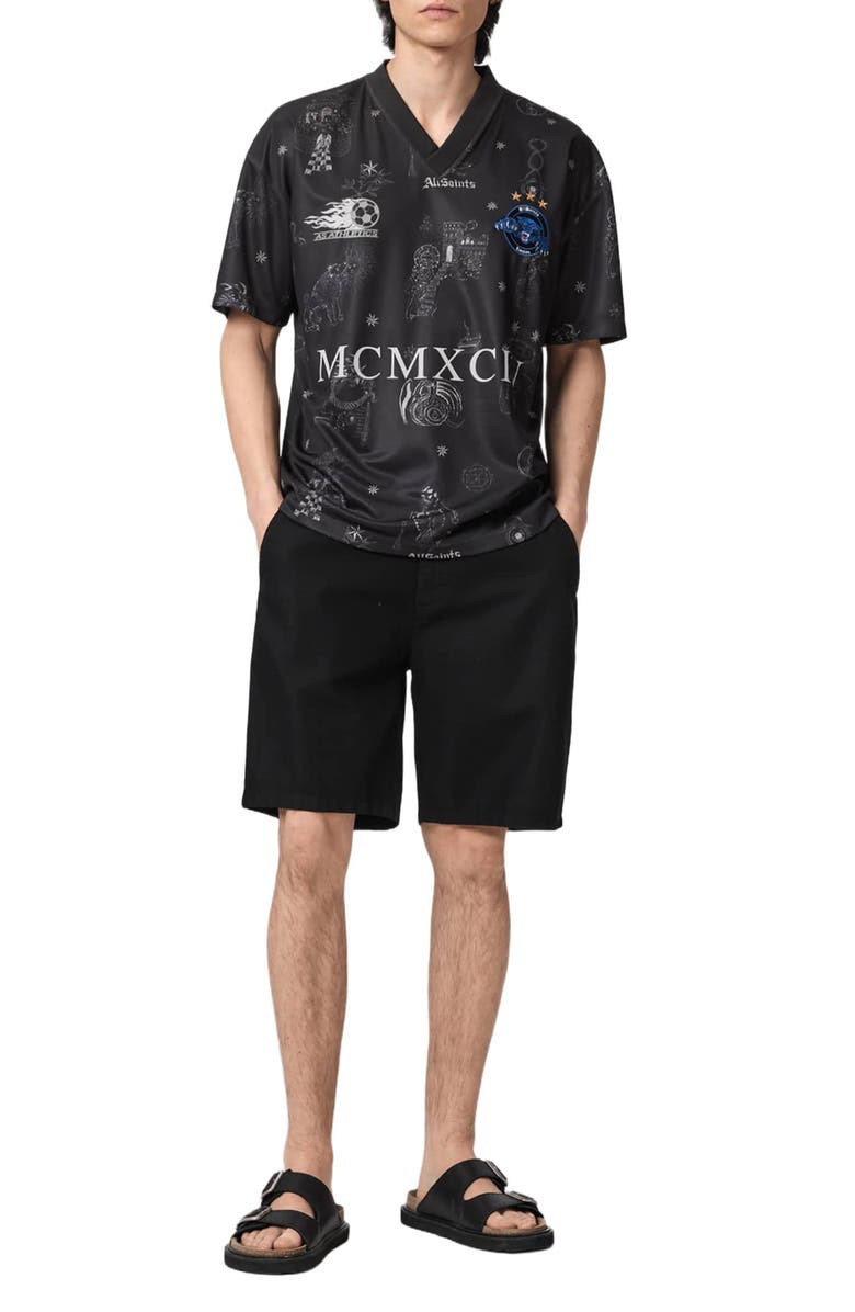 AllSaints Terra Soccer Jersey, Alternate, color, Jet Black