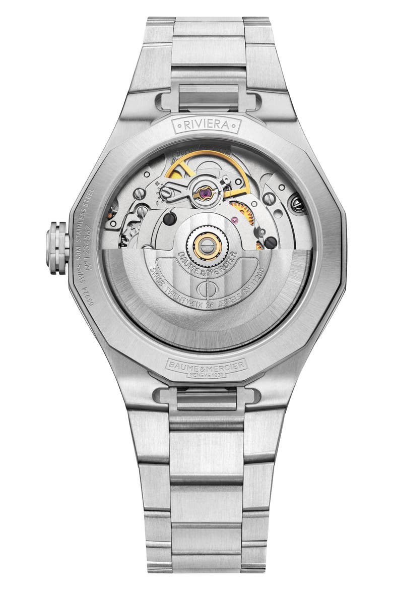 Riviera 10676 Diamond Automatic Bracelet Watch, 33mm, Alternate, color, STEEL