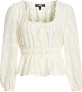 PAIGE Jay Floral Burnout Button-Up Peplum Top