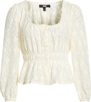 PAIGE Jay Floral Burnout Button-Up Peplum Top