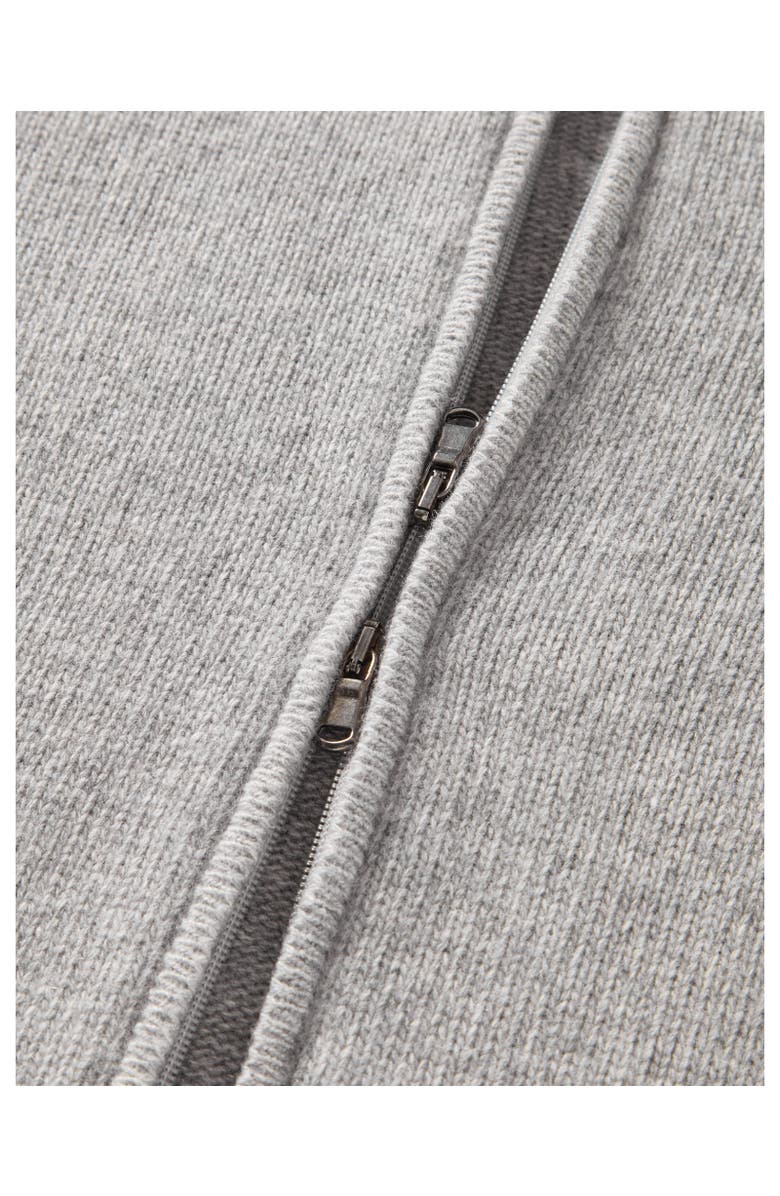 Robert Talbott Graham Cashmere Blend Full Zip Sweater, Alternate, color, Light Gray