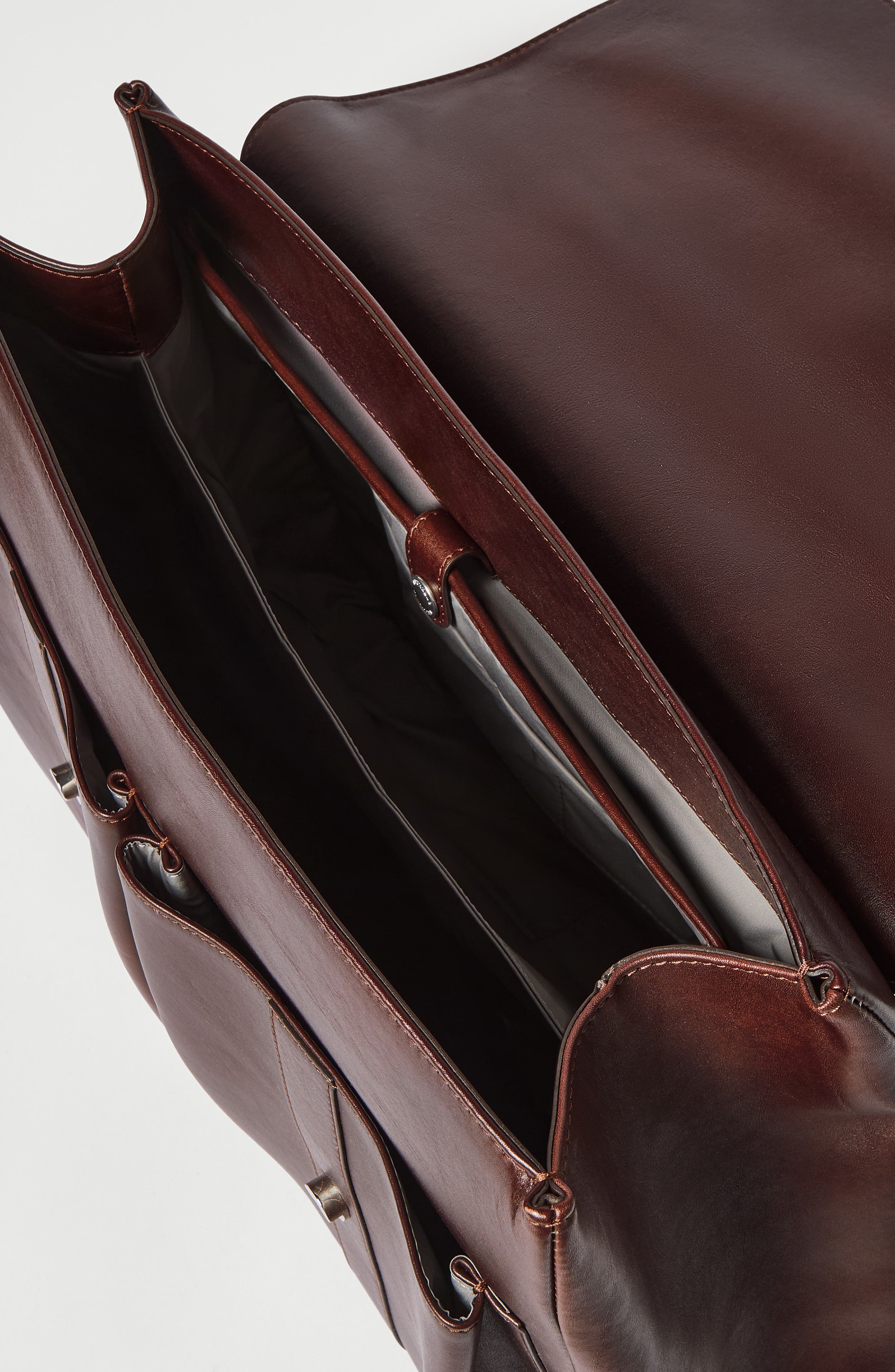 Calfskin briefcase, Alternate, color, Burgundy