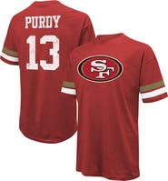 Majestic Threads Men's Majestic Threads Brock Purdy Scarlet San Francisco 49ers Name & Number Oversize Fit T-Shirt