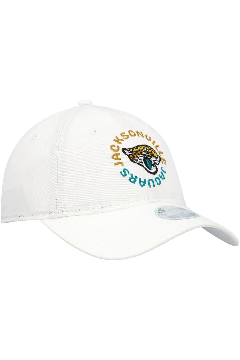 Women's New Era White Jacksonville Jaguars Circle Primary Logo 9TWENTY Adjustable Hat, Alternate, color, White