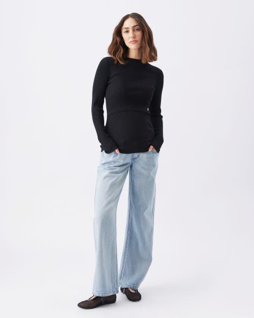Ripe Maternity Lift Up Nursing Knit Sweater In Black