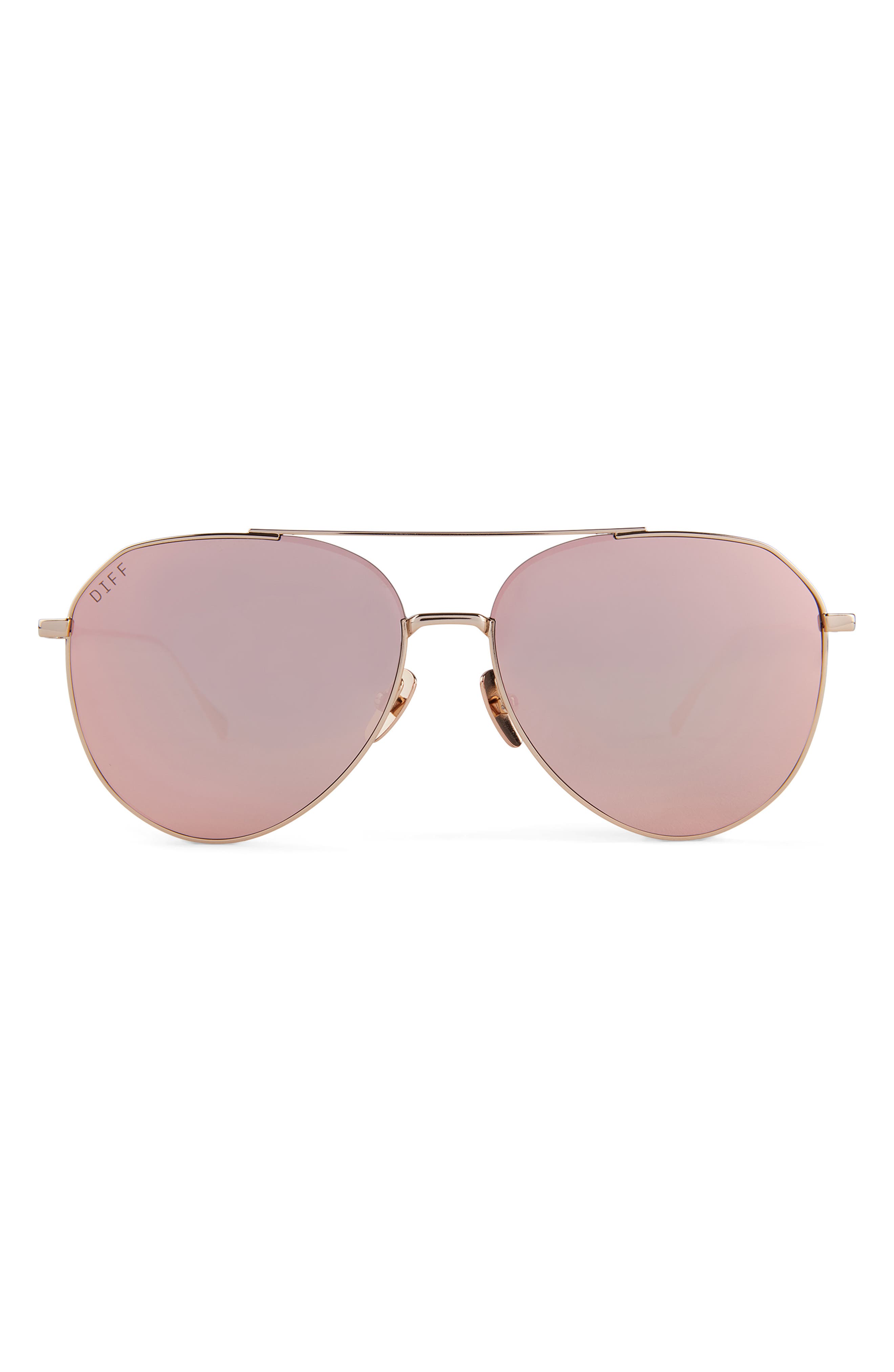 DIFF Dash 61mm Mirrored Aviator Sunglasses