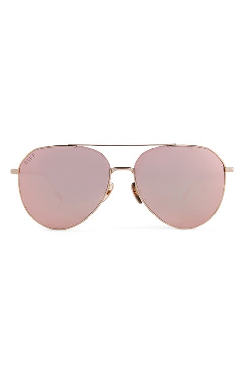 Dash 61mm Mirrored Aviator Sunglasses