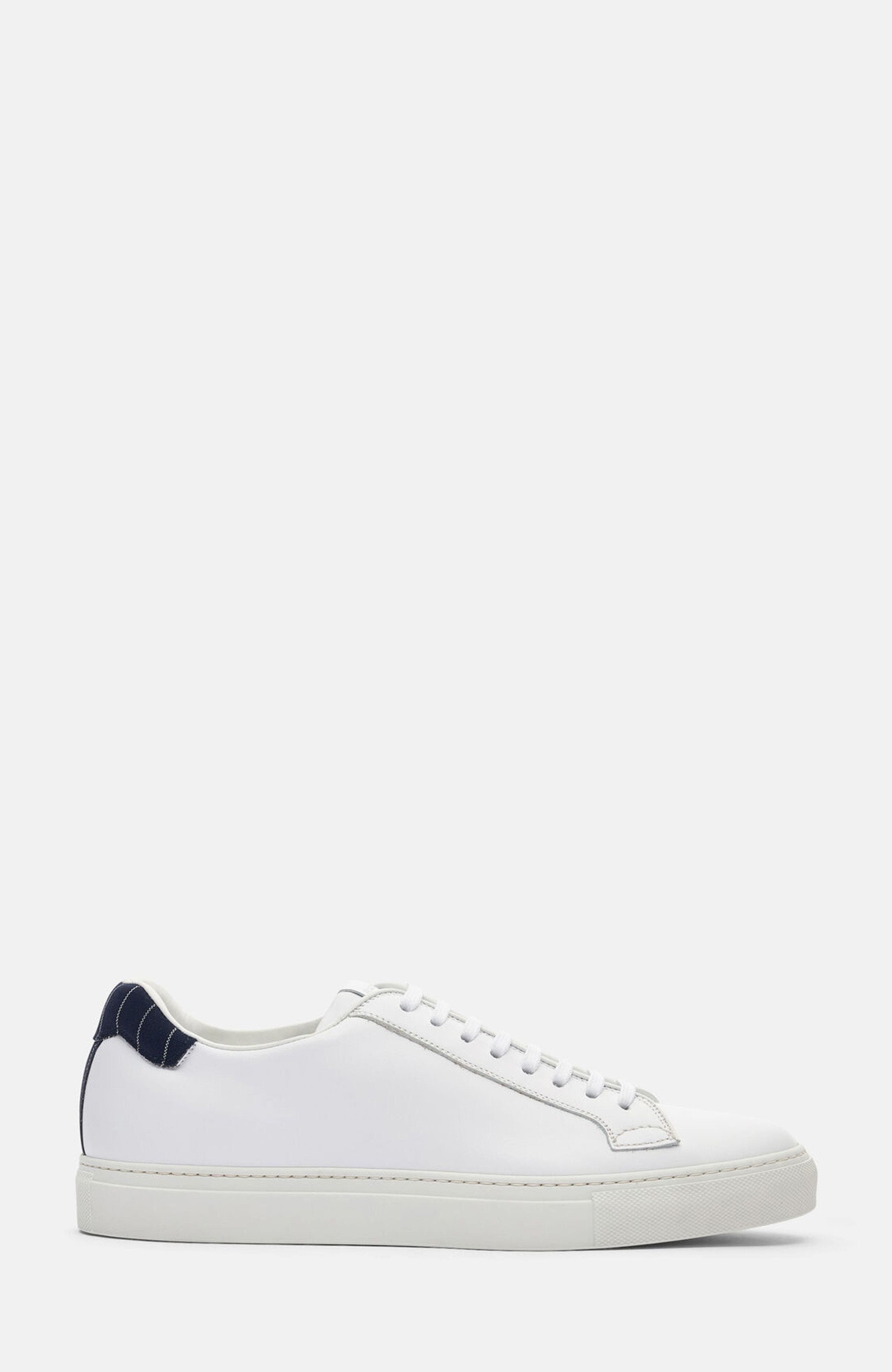 SCAROSSO Pinstripe Sneakers, Main, color, White - Calf
