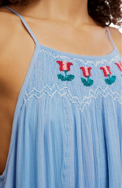 Free People Tip Toeing Tulip Midi Sundress In Blue