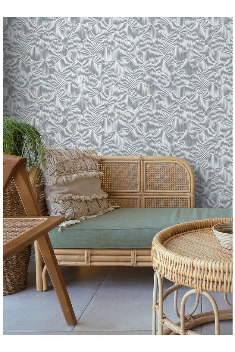 Ridge Valley Peel & Stick Wallpaper, Alternate, color, BLUE