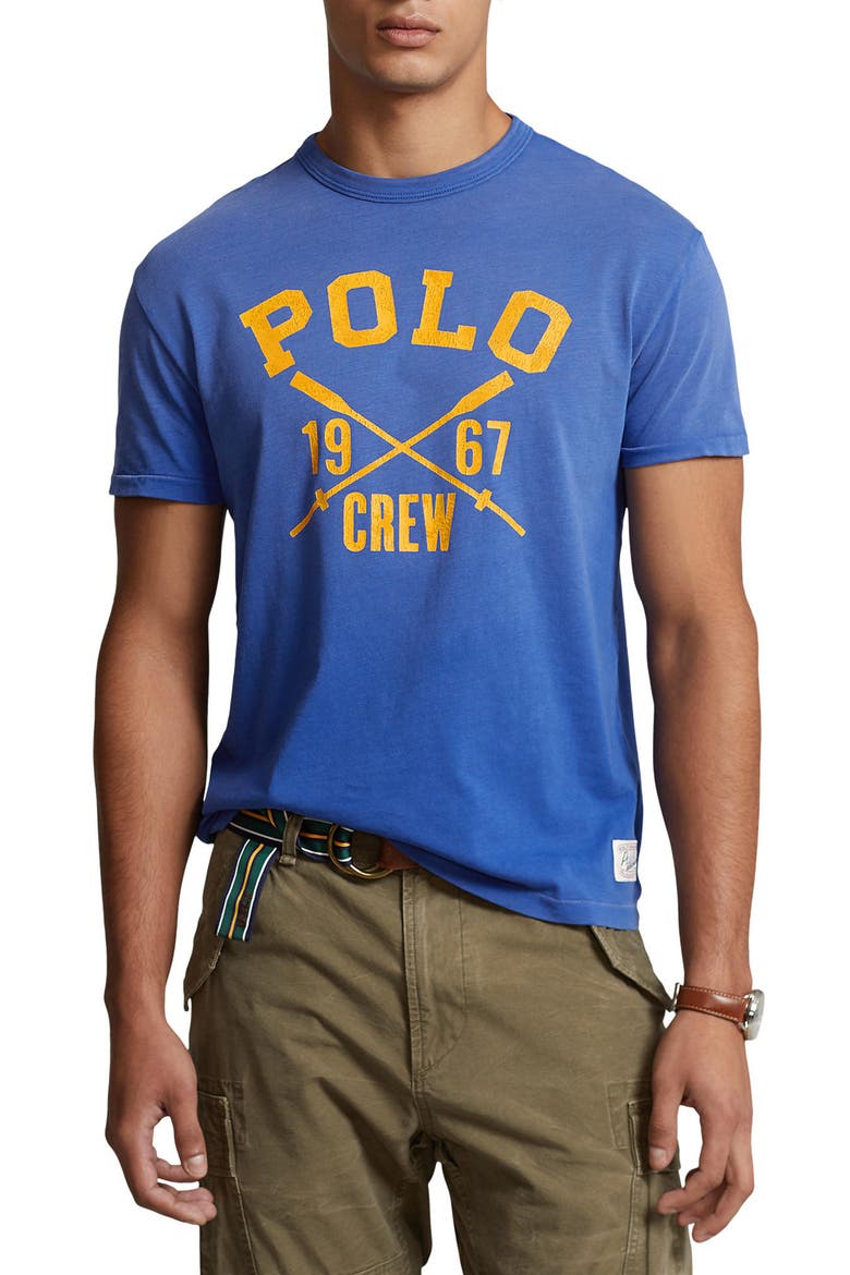 Classic Fit Logo Slub Jersey Graphic Tee, Main, color, SISTINE BLUE