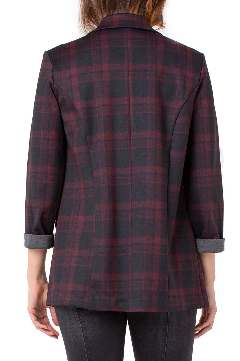 Liverpool Tartan Plaid Boyfriend Blazer, Alternate, color, RED/ BLACK