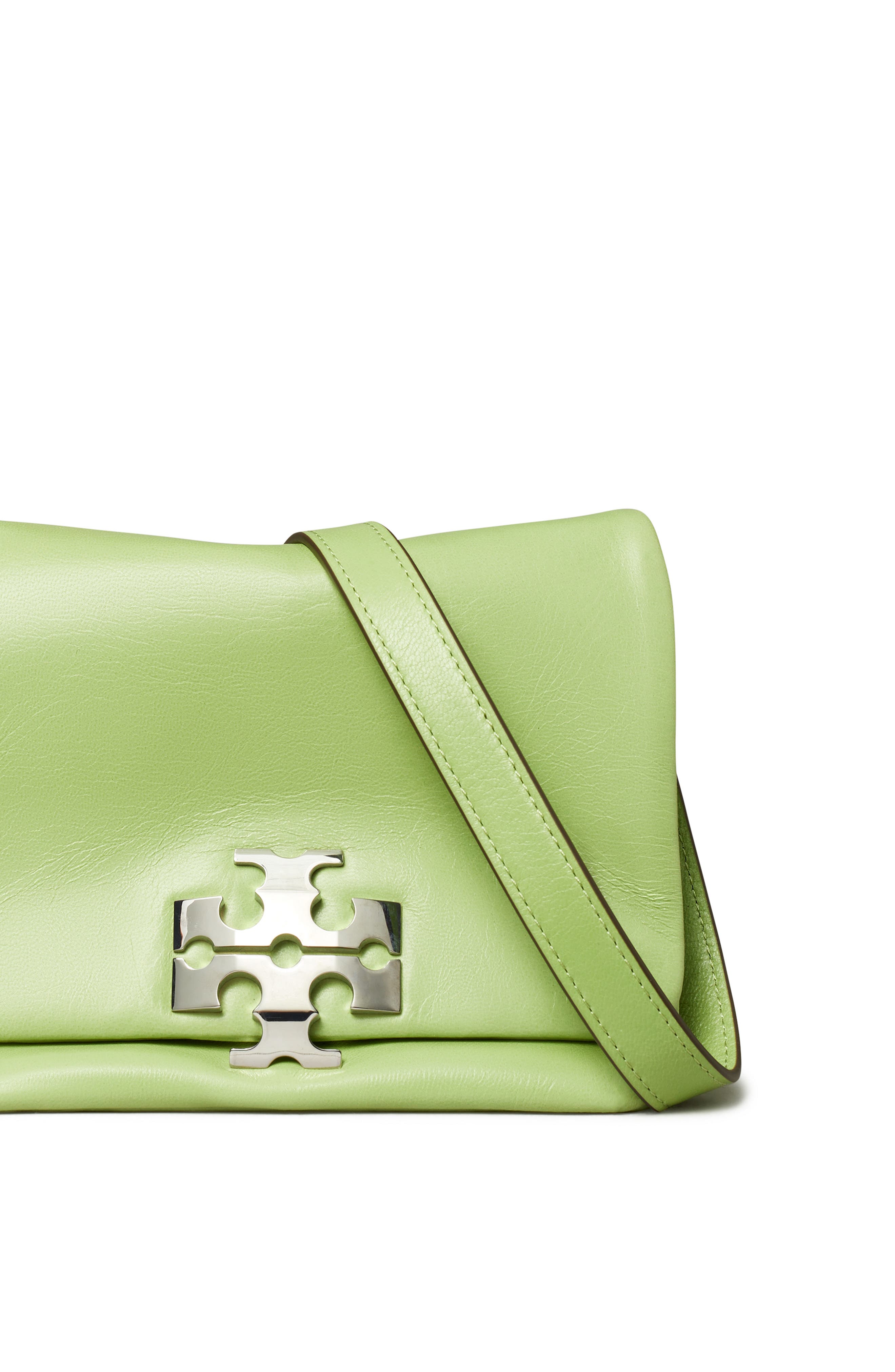 Tory Burch Kira Soft Leather Shoulder Bag, Alternate, color, Celery Juice