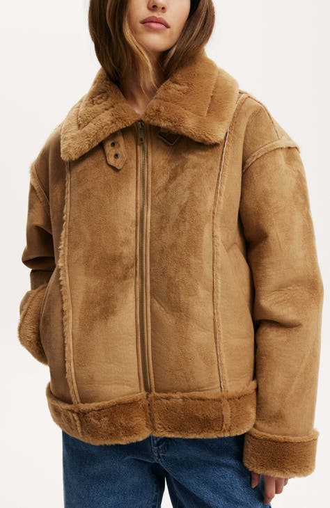 Cotton on fur jacket best sale