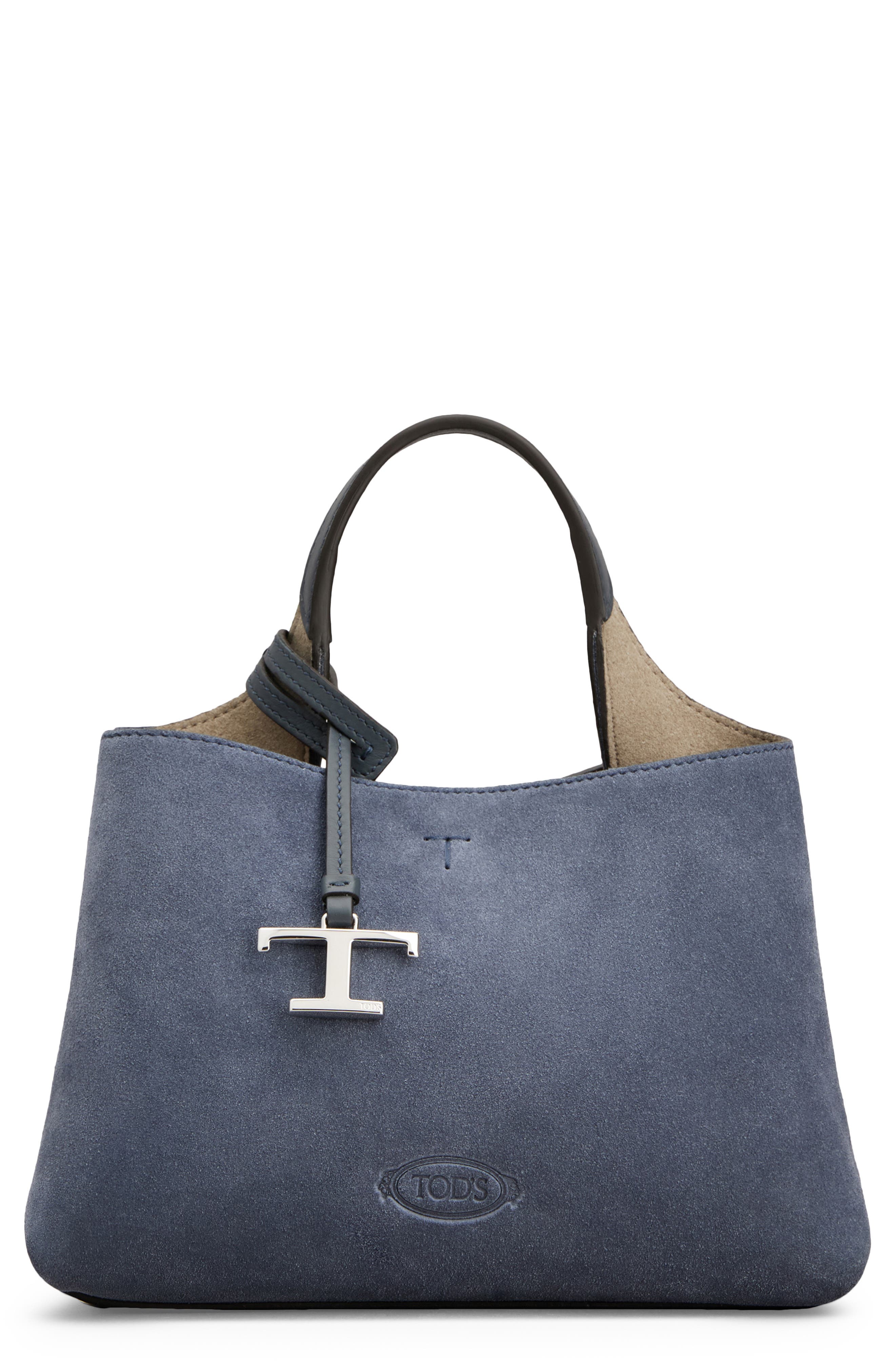 Tod's Micro Top Handle Shopper, Main, color, Indaco/ Ombra