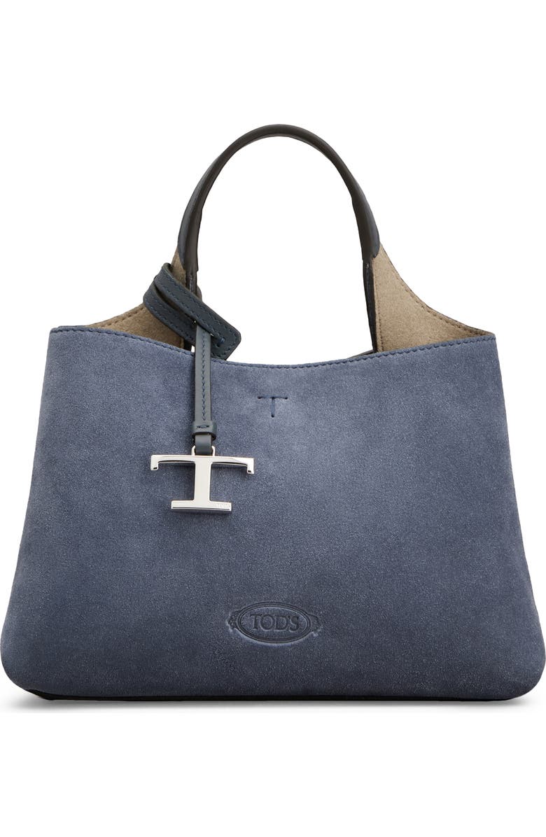 Tod's Micro Top Handle Shopper, Main, color, Indaco/ Ombra
