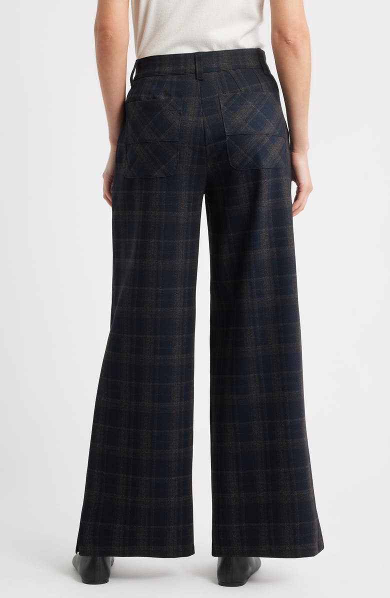 Wit & Wisdom Whitney Skyrise Flat Front Wide Leg Pants, Alternate, color, Ultra Navy Multi