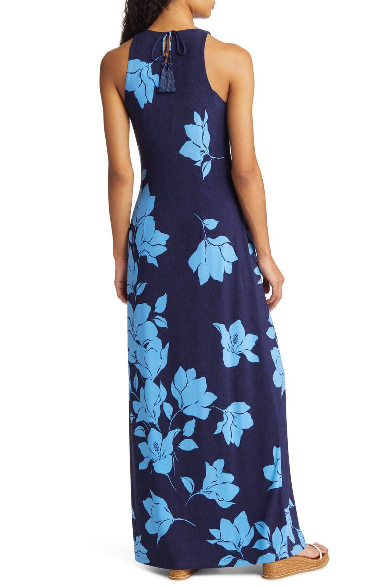 Jasmina Pacific Petals Floral Maxi Dress, Alternate, color, ISLAND NAVY