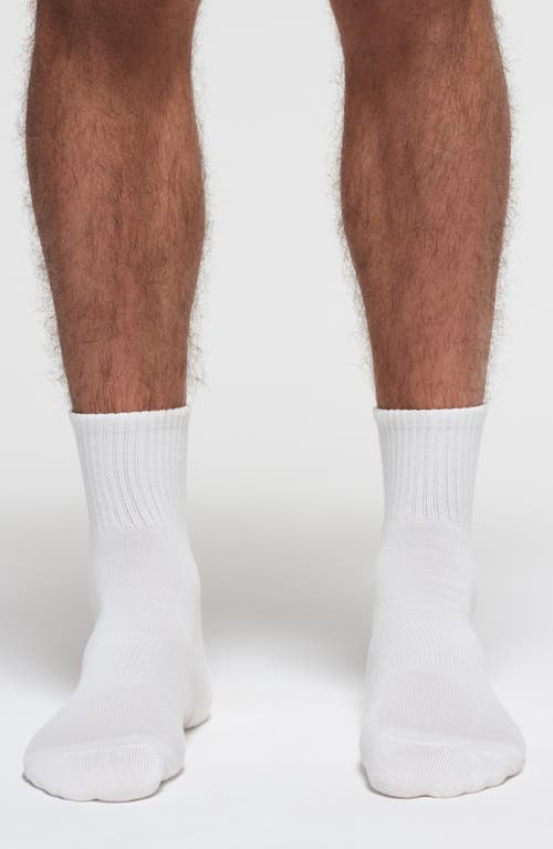 Skims 3-pack Quarter Crew Socks In Chalk
