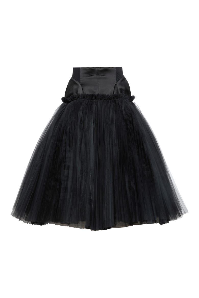 Millefeuille Tulle Midi Skirt, Main, color, BLACK