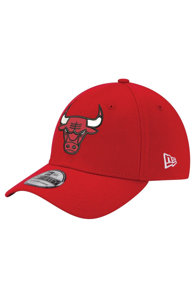 New Era Men's New Era Red Chicago Bulls Official Team Color 39THIRTY Flex Hat, Main, color,