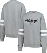 Mitchell & Ness Women's Mitchell & Ness  Heather Gray Pittsburgh Pirates Lightweight Logo Pullover Sweatshirt