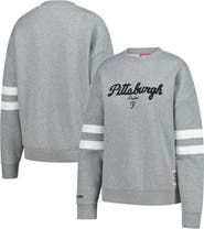 Mitchell & Ness Women's Mitchell & Ness Heather Gray Pittsburgh Pirates Lightweight Logo Pullover Sweatshirt