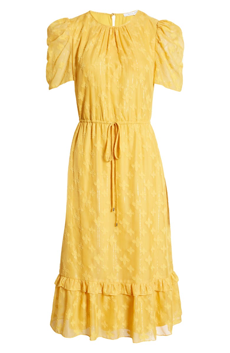 Julia Jordan Metallic Stripe Jacquard A-Line Dress, Alternate, color, 