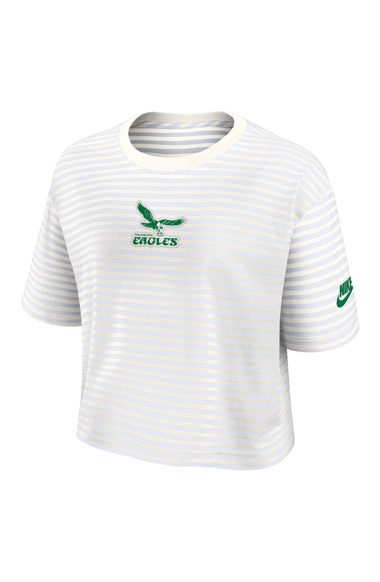 Nike Women's Nike Yellow/Cream Philadelphia Eagles Striped Cropped T-Shirt, Alternate, color, Yellow