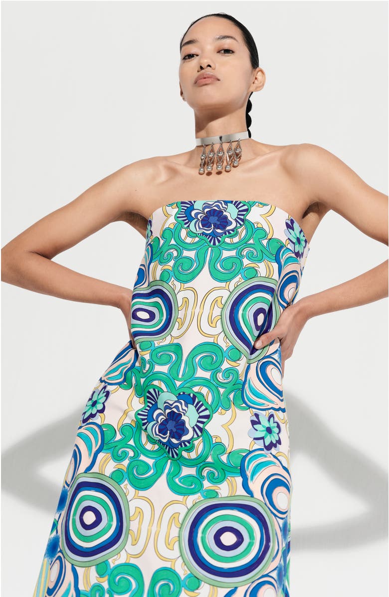 De Loreta Aloe Column Cotton Maxi Dress, Alternate, color, 