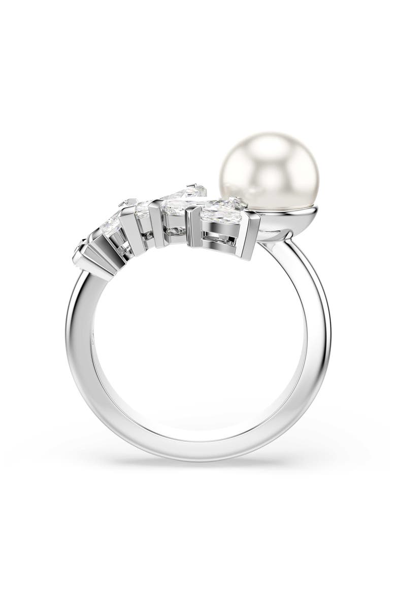 Mesmera Crystal Pearl Cluster Ring, Alternate, color, WHI/ RHS