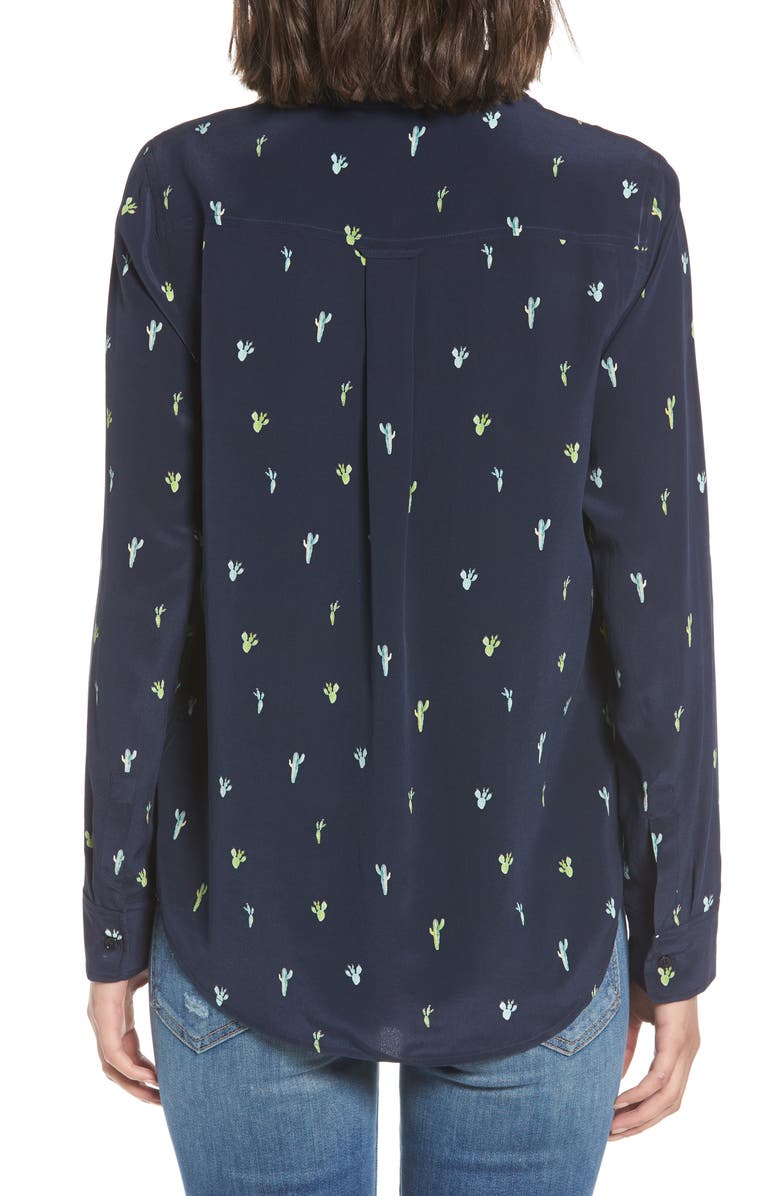 Rails Kate Cactus Print Silk Shirt, Alternate, color,