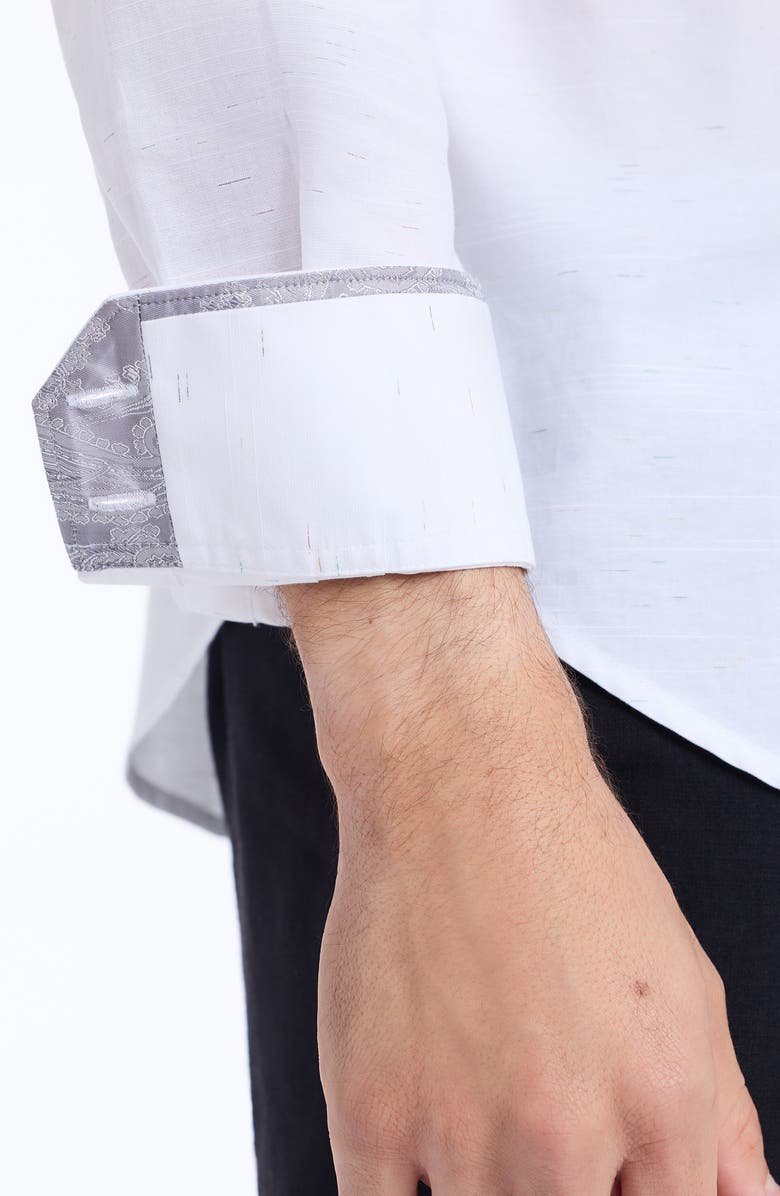 Robert Graham Avondale Cotton Button-Up Shirt, Alternate, color, Ivory