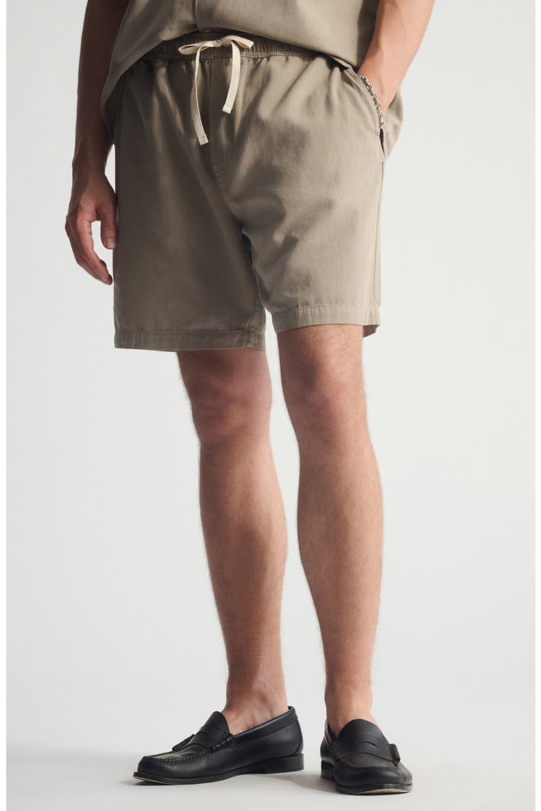 Pull-On Loose Fit Cotton & Linen Shorts, Main, color, WINTER TWIG