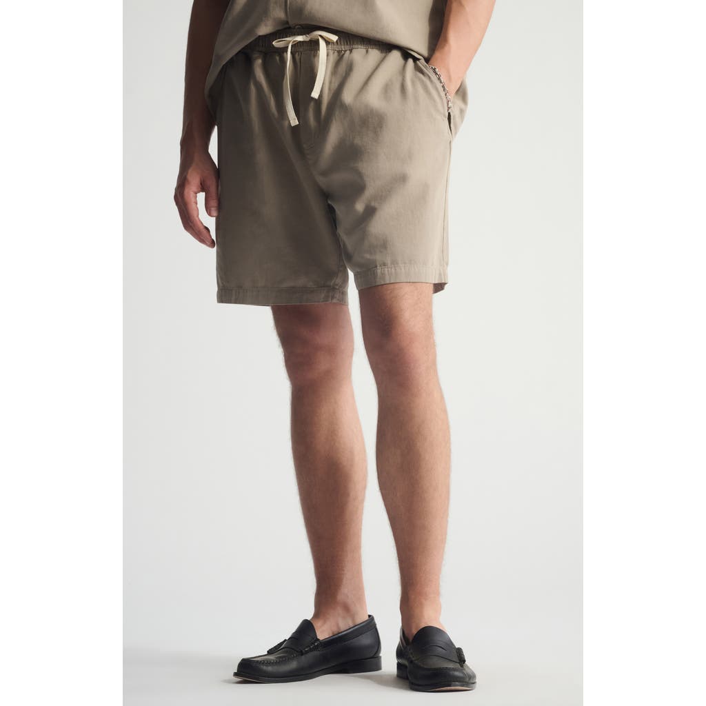 Brooklyn Industries Pull-on Loose Fit Cotton & Linen Shorts In Neutral