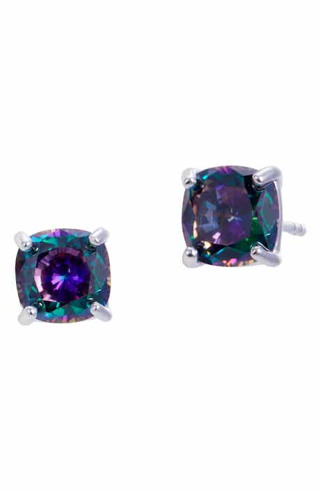 SAVVY CIE JEWELS Sterling Silver Mystic Topaz Stud Earrings