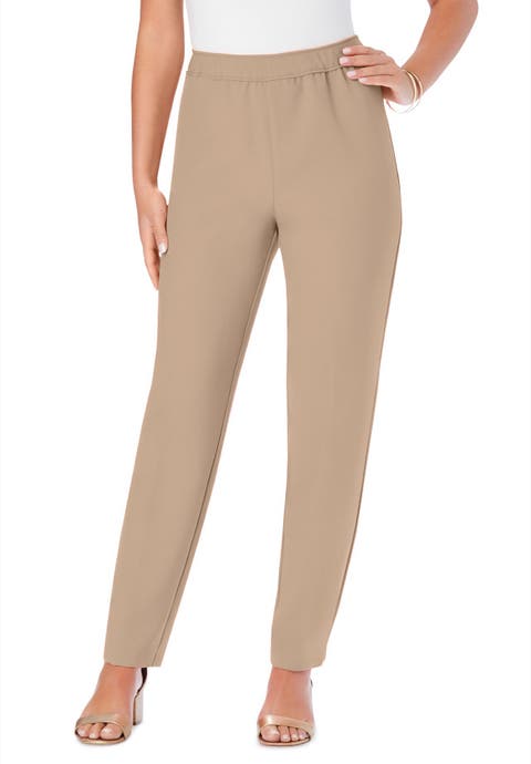 Petite Plus Size Classic Bend Over® Structured Straight Leg Pull-On Pant (Plus)