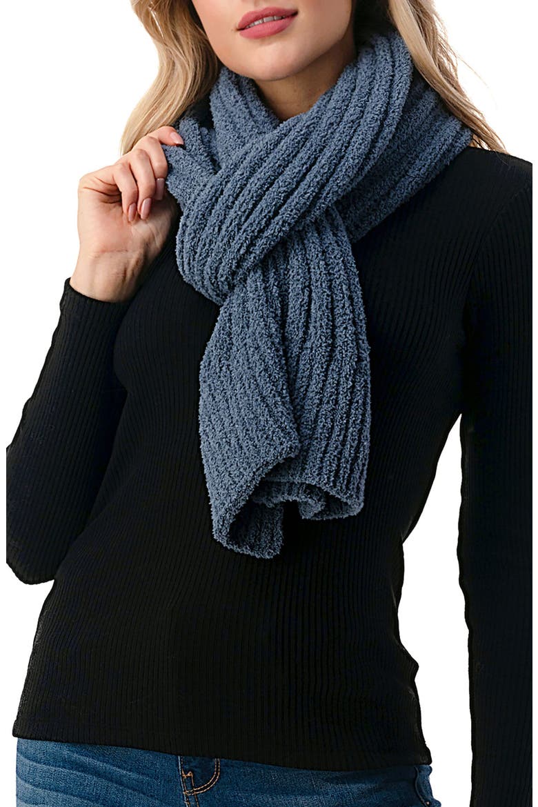 Ribbed Cozy Scarf, Main, color, BLUE